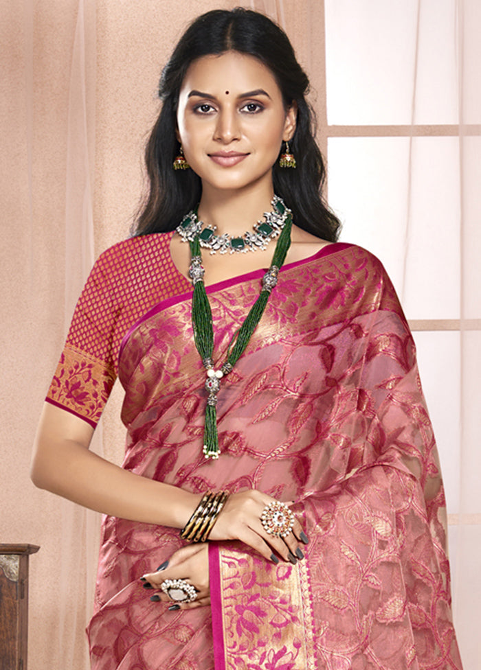 Multicolor Organza Saree With Blouse Piece