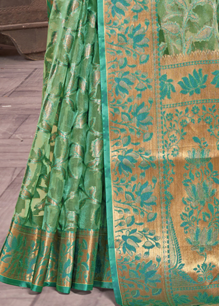 Multicolor Organza Saree With Blouse Piece