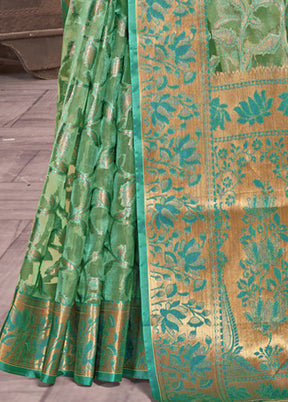 Multicolor Organza Saree With Blouse Piece