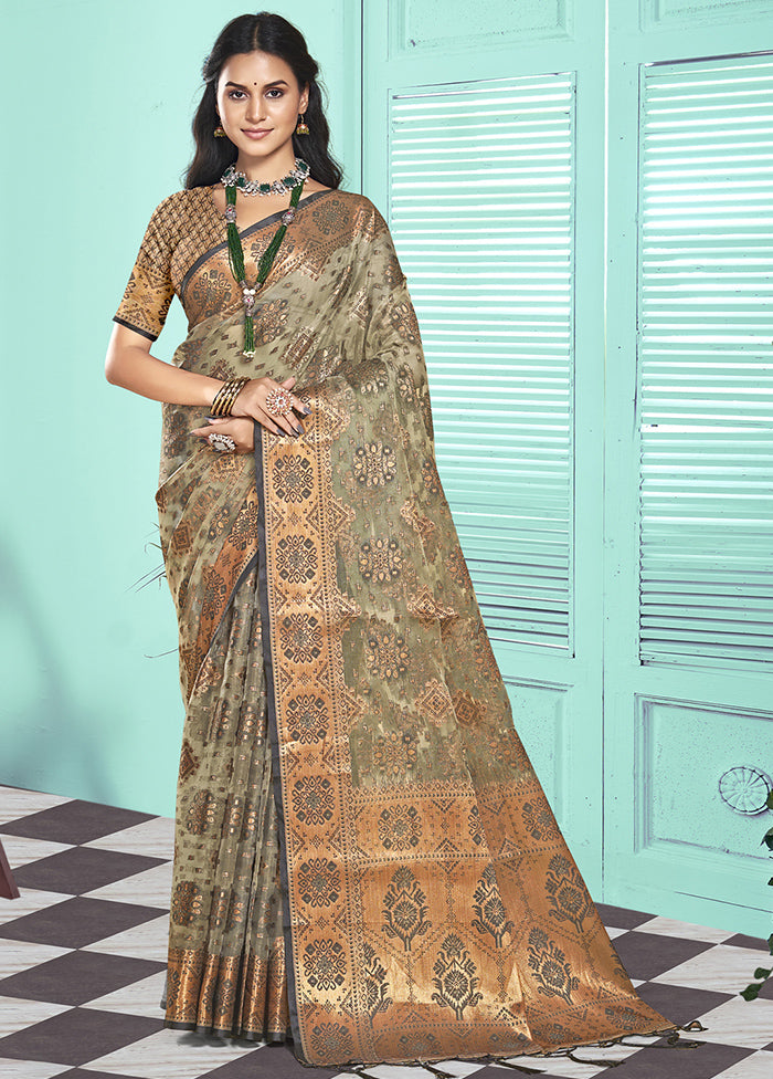 Multicolor Organza Saree With Blouse Piece