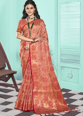 Multicolor Organza Saree With Blouse Piece