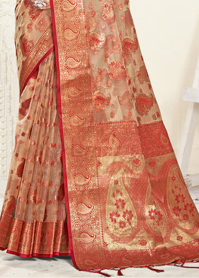 Multicolor Organza Saree With Blouse Piece