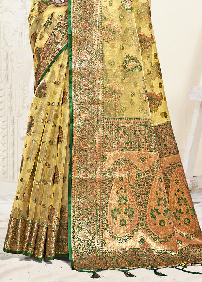 Multicolor Organza Saree With Blouse Piece