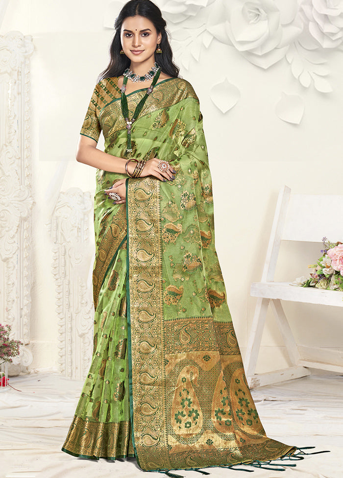 Multicolor Organza Saree With Blouse Piece