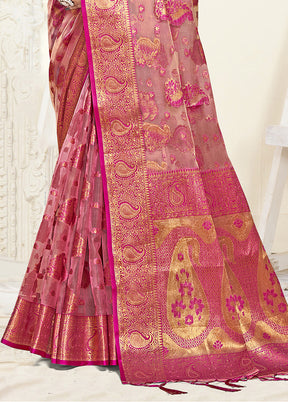 Multicolor Organza Saree With Blouse Piece