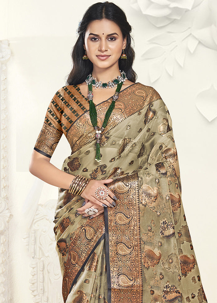 Multicolor Organza Saree With Blouse Piece