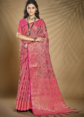 Multicolor Organza Saree With Blouse Piece