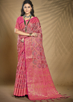 Multicolor Organza Saree With Blouse Piece