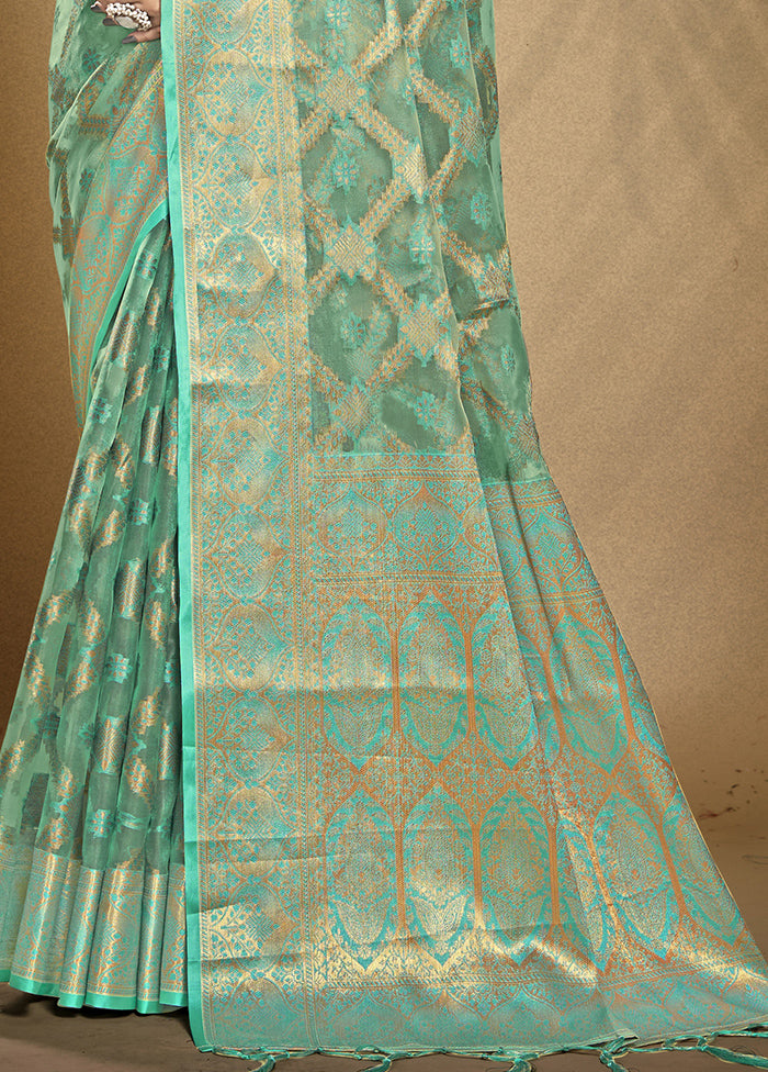 Multicolor Organza Saree With Blouse Piece