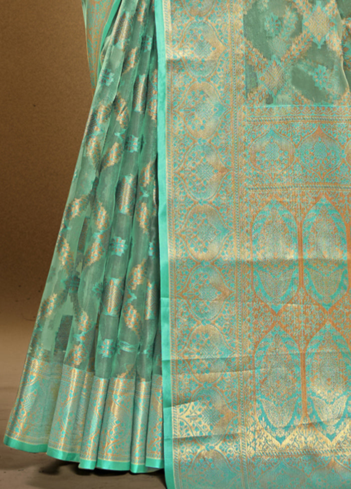 Multicolor Organza Saree With Blouse Piece