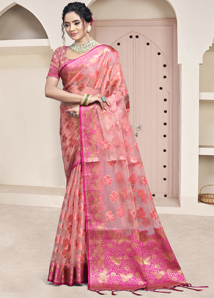 Multicolor Organza Saree With Blouse Piece