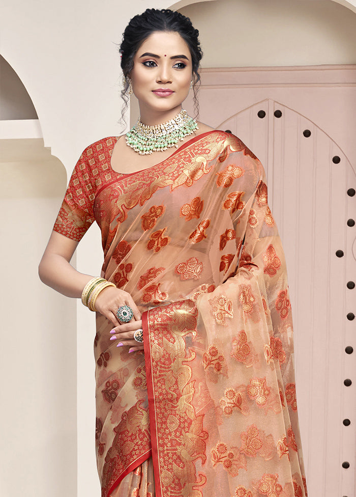 Multicolor Organza Saree With Blouse Piece