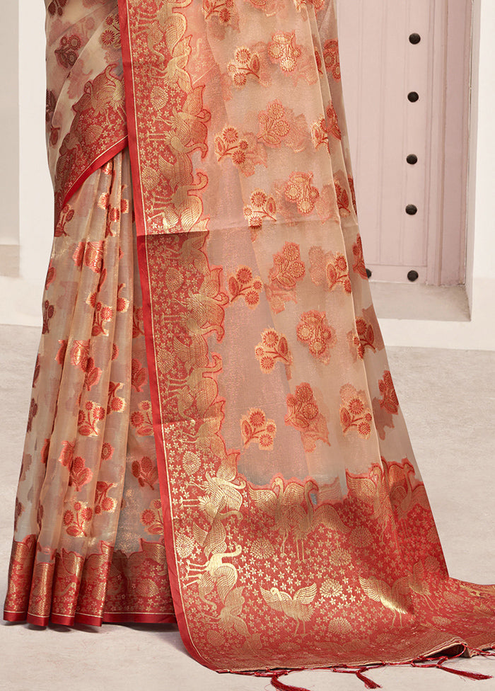 Multicolor Organza Saree With Blouse Piece