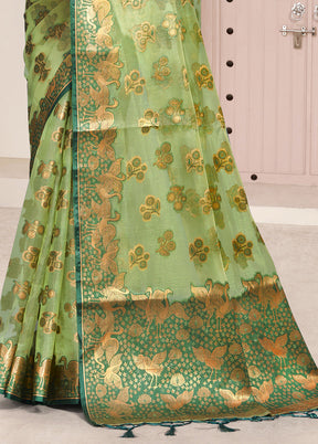 Multicolor Organza Saree With Blouse Piece