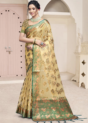 Multicolor Organza Saree With Blouse Piece