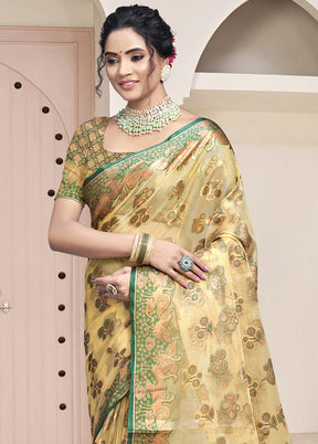 Multicolor Organza Saree With Blouse Piece