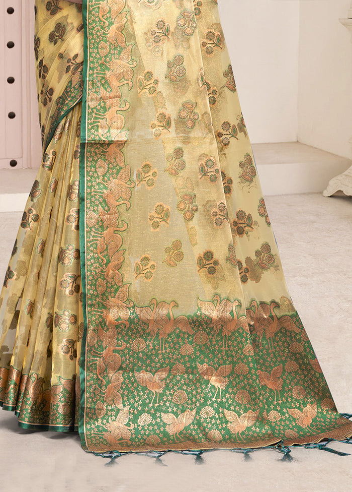 Multicolor Organza Saree With Blouse Piece