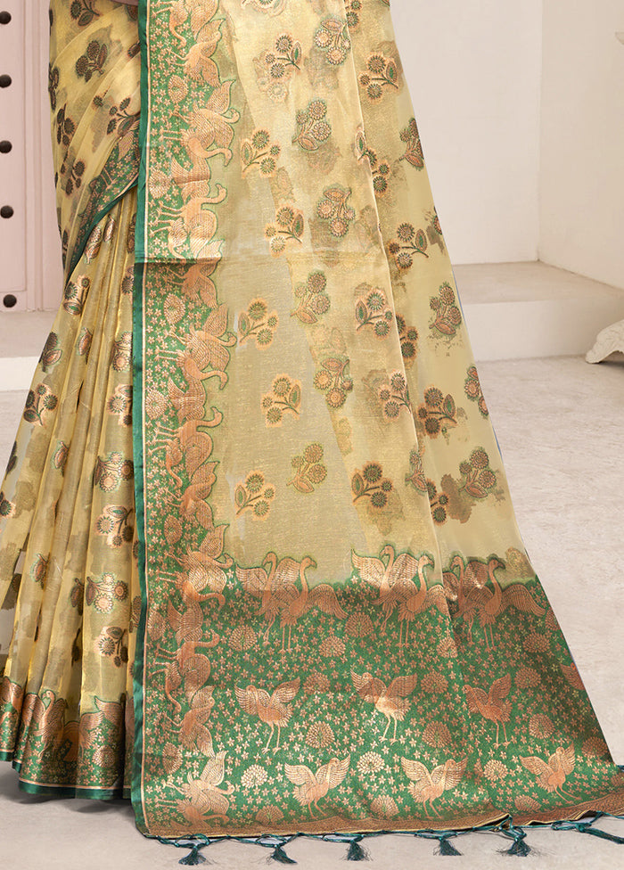 Multicolor Organza Saree With Blouse Piece