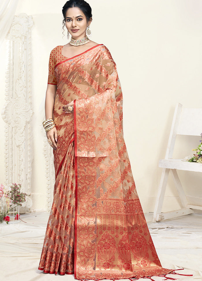 Multicolor Organza Saree With Blouse Piece