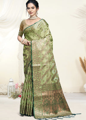 Multicolor Organza Saree With Blouse Piece