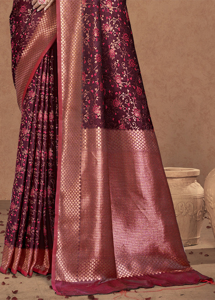 Pink Spun Silk Saree With Blouse Piece