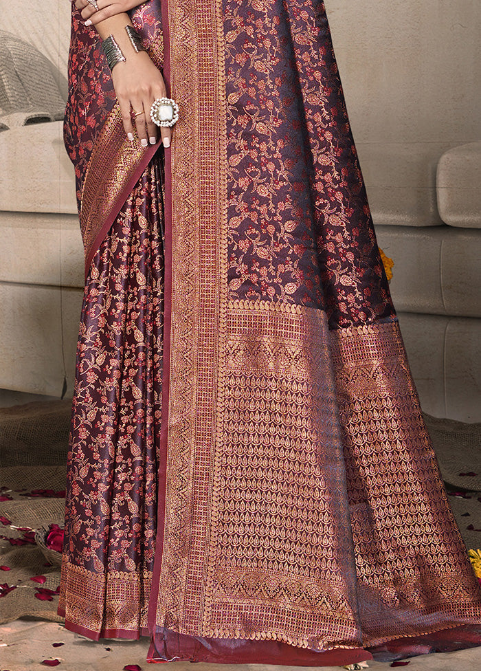 Red Spun Silk Saree With Blouse Piece