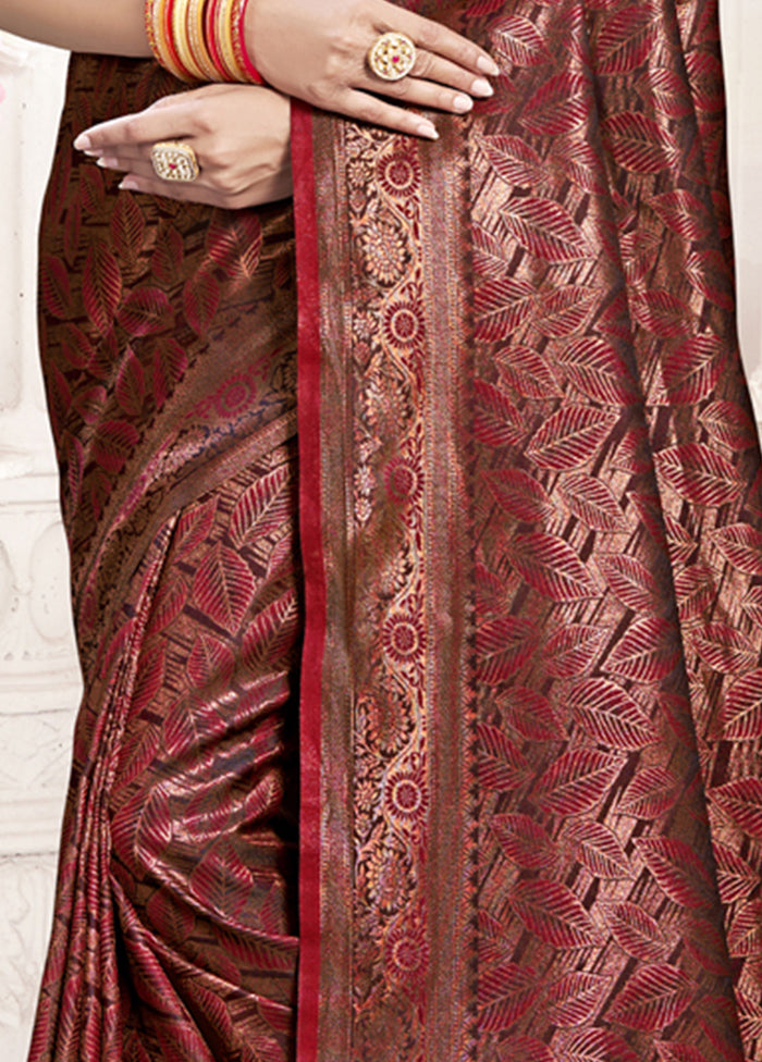 Multicolor Banarasi Silk Saree With Blouse Piece