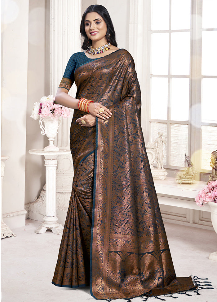 Multicolor Banarasi Silk Saree With Blouse Piece