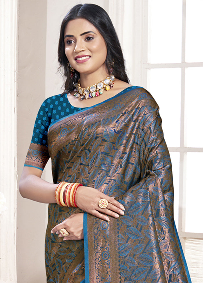 Multicolor Banarasi Silk Saree With Blouse Piece