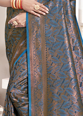 Multicolor Banarasi Silk Saree With Blouse Piece