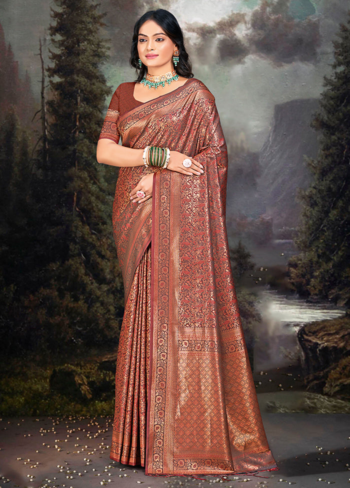 Multicolor Banarasi Silk Saree With Blouse Piece