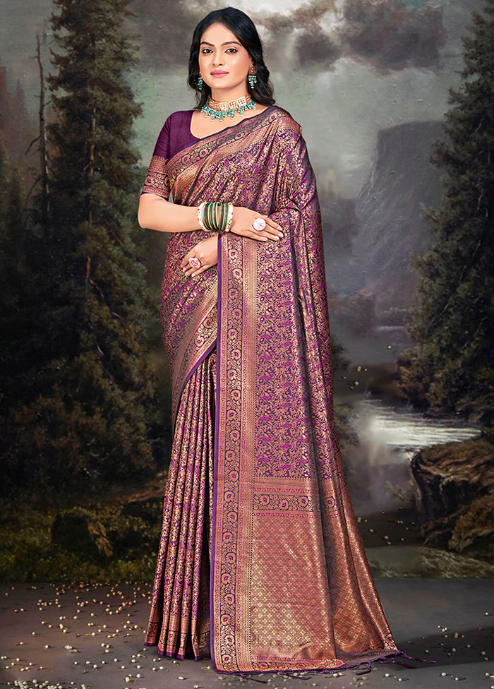 Multicolor Banarasi Silk Saree With Blouse Piece