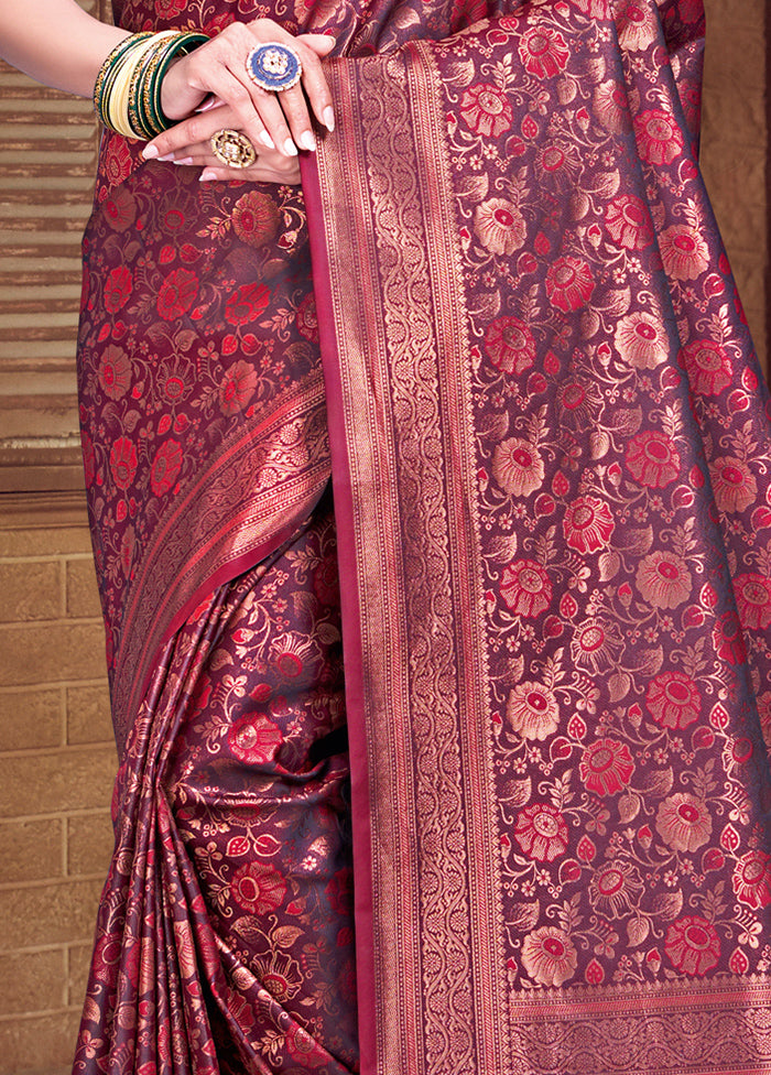 Multicolor Banarasi Silk Saree With Blouse Piece