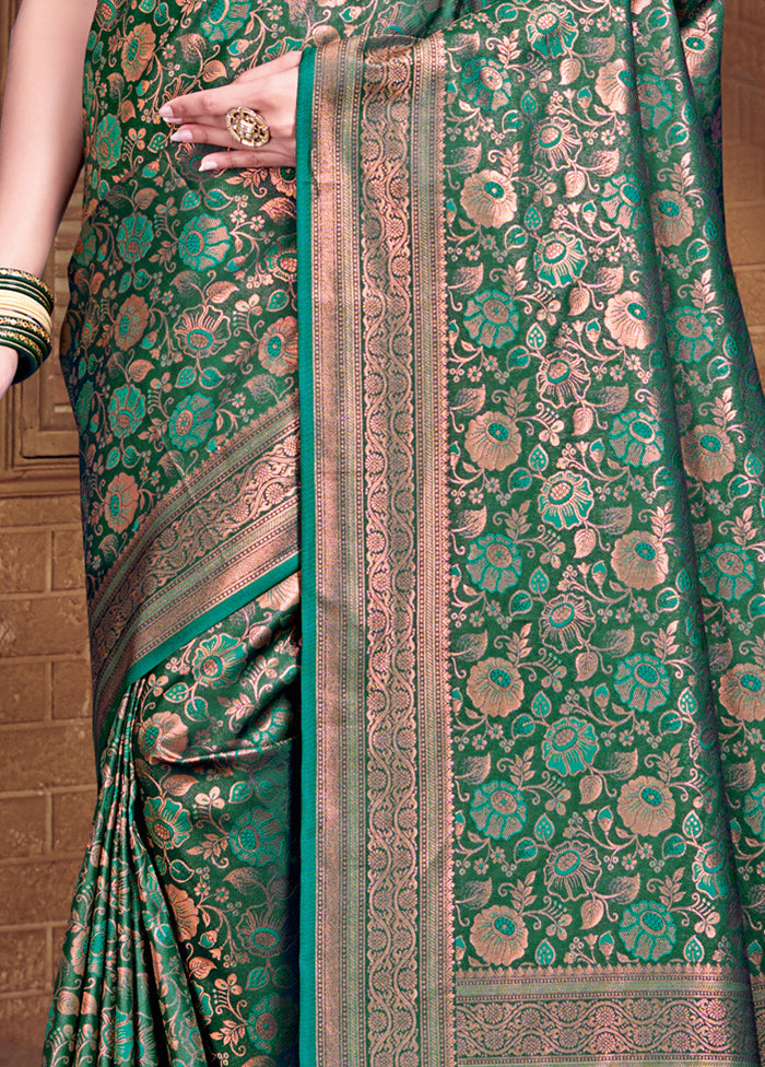 Multicolor Banarasi Silk Saree With Blouse Piece