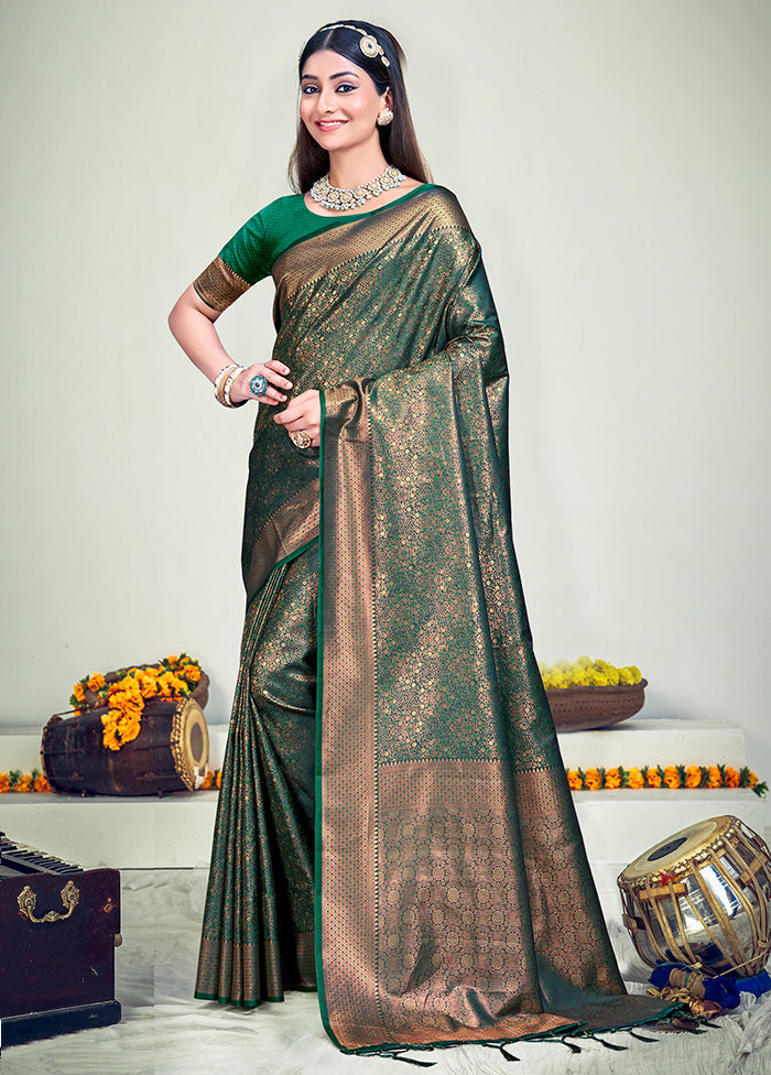 Multicolor Banarasi Silk Saree With Blouse Piece