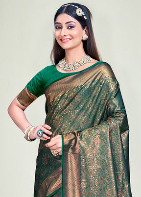 Multicolor Banarasi Silk Saree With Blouse Piece