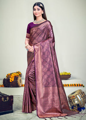 Multicolor Banarasi Silk Saree With Blouse Piece