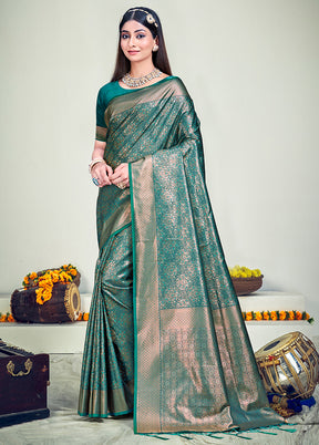 Multicolor Banarasi Silk Saree With Blouse Piece