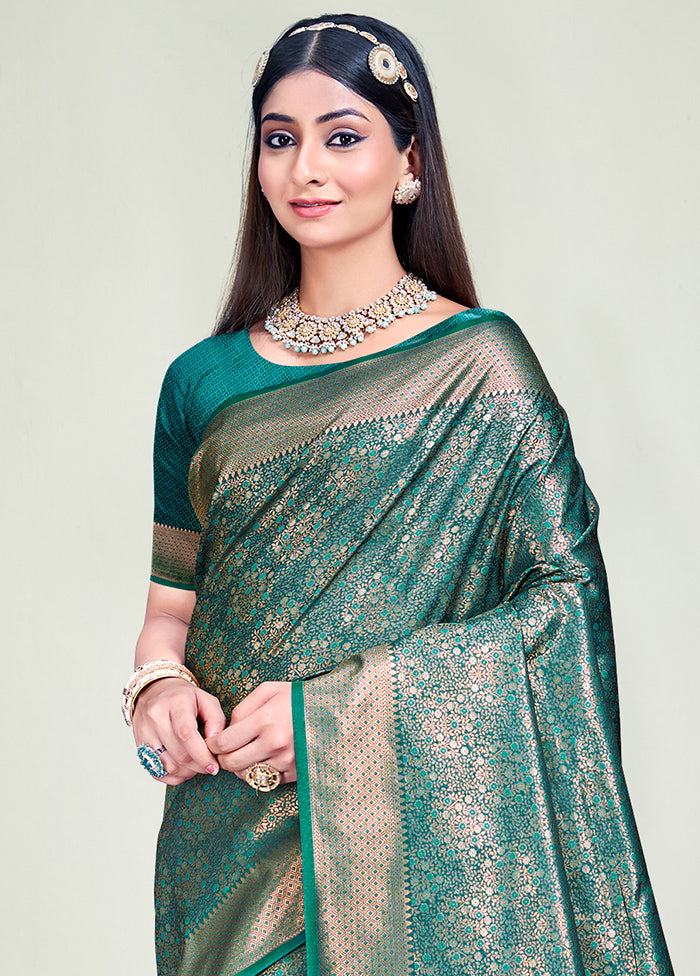 Multicolor Banarasi Silk Saree With Blouse Piece