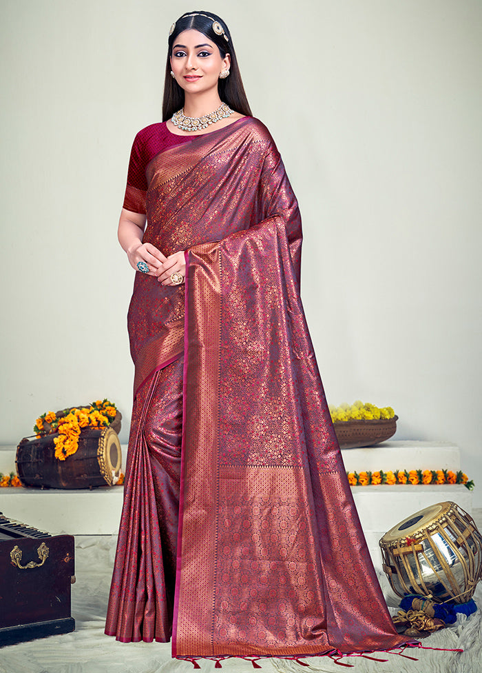 Multicolor Banarasi Silk Saree With Blouse Piece