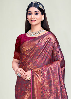 Multicolor Banarasi Silk Saree With Blouse Piece