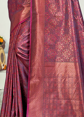 Multicolor Banarasi Silk Saree With Blouse Piece