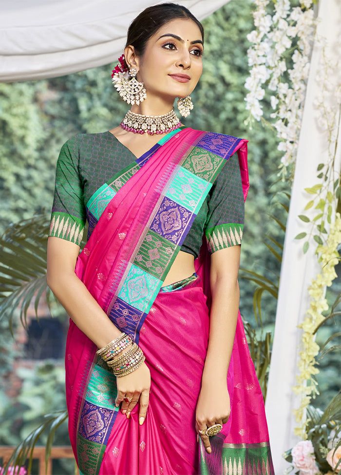 Rani Dupion Silk Saree With Blouse Piece