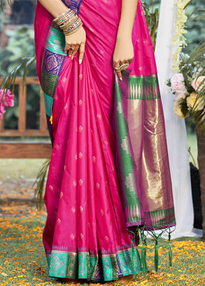 Rani Dupion Silk Saree With Blouse Piece