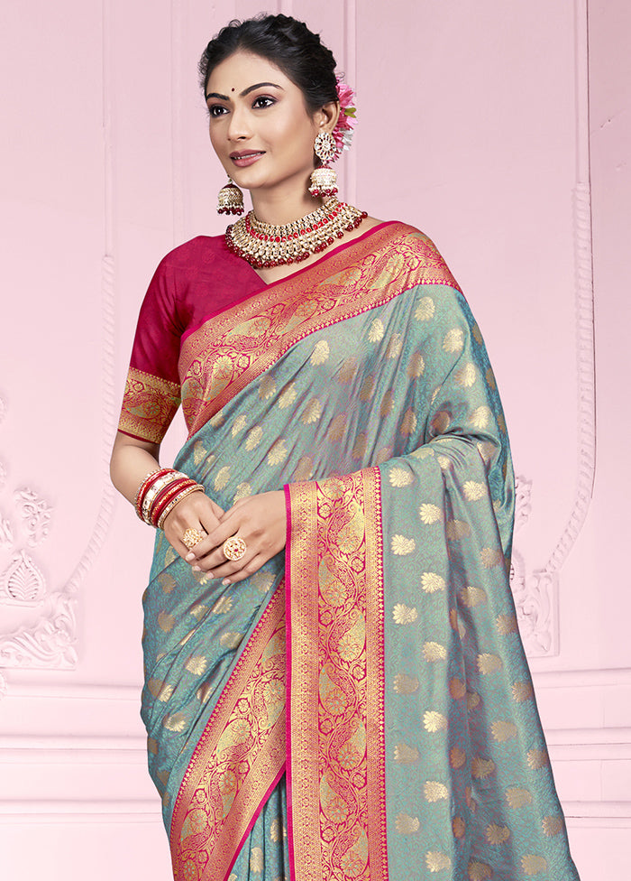 Multicolor Dupion Silk Saree With Blouse Piece