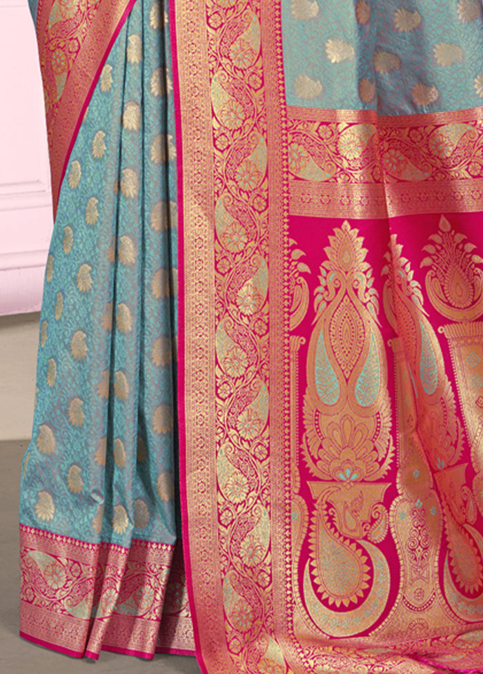 Multicolor Dupion Silk Saree With Blouse Piece