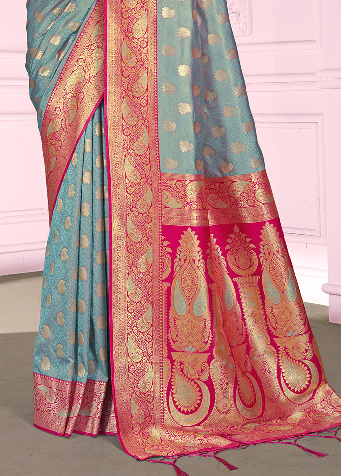 Multicolor Dupion Silk Saree With Blouse Piece