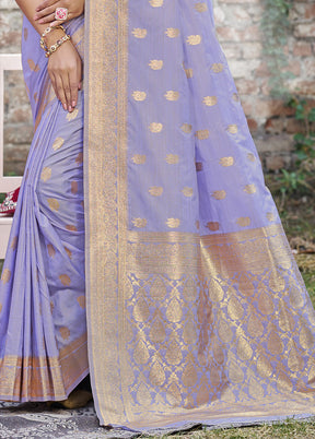 Purple Spun Silk Saree With Blouse Piece