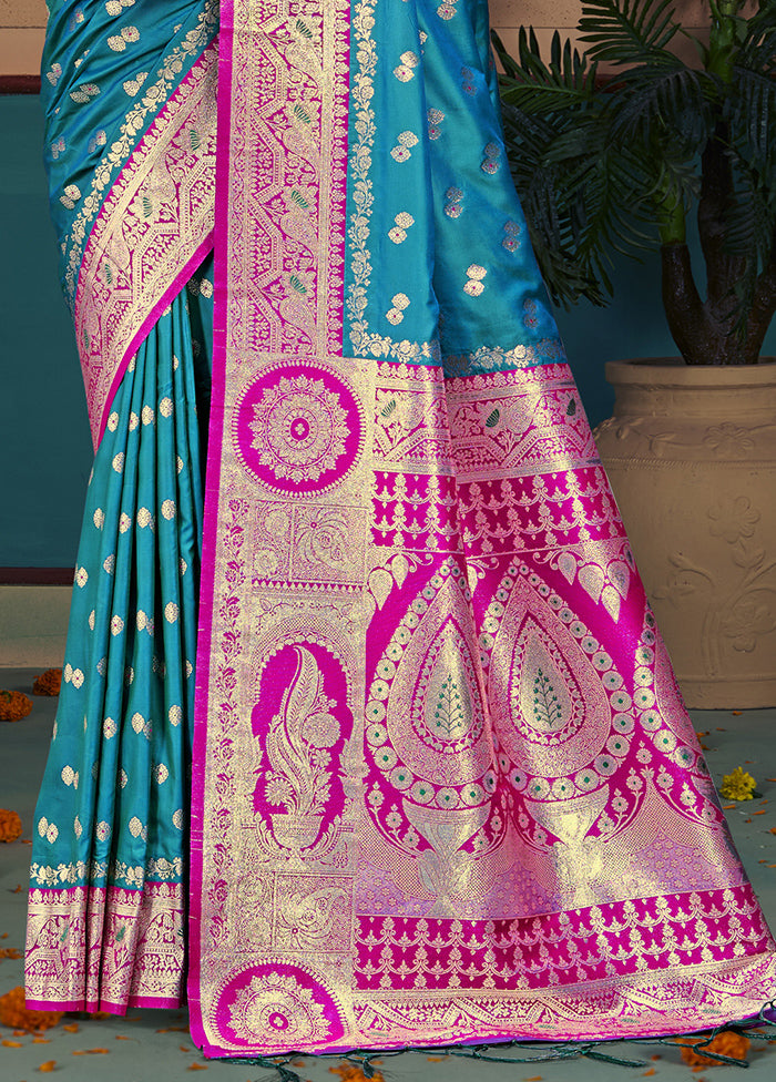 Multicolor Dupion Silk Saree With Blouse Piece