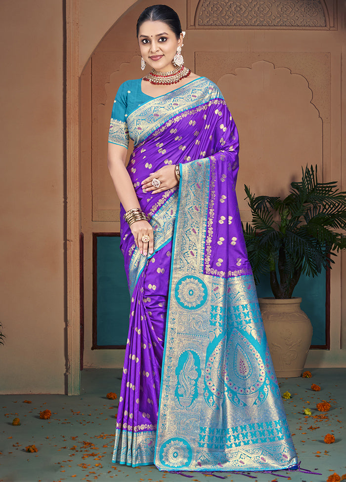 Multicolor Dupion Silk Saree With Blouse Piece